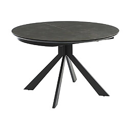 Vente-Unique Ensemble table CLARA + 4 chaises ELEANA - Anthracite et vert pas cher