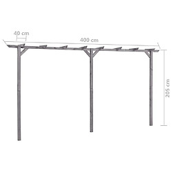 Acheter vidaXL Pergola de jardin Gris 400x40x205 cm Bois de pin imprégné