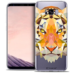 Caseink Coque Housse Etui Samsung Galaxy S8+/ Plus (G955) [Crystal Gel HD Polygon Series Animal - Souple - Ultra Fin - Imprimé en France] Tigre