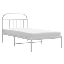 Acheter Maison Chic Lit adulte - Cadre de lit métal avec tête de lit pour chambre blanc 107x203 cm -MN60801