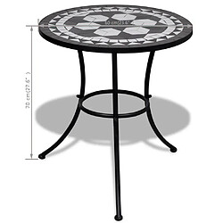 Acheter vidaXL Table de bistro Noir et blanc 60 cm Mosaïque