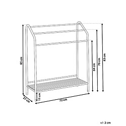 Avis Beliani Porte-serviettes avec étagère 72 x 85 cm argenté et bois foncé MURIVA