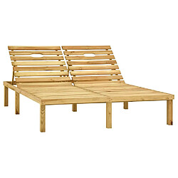 Maison Chic Chaise longue | Transat Bain de soleil double Bois de pin imprégné de vert -GKD42433