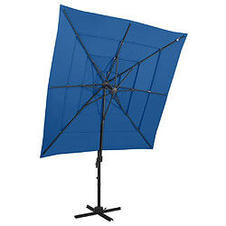 Maison Chic Parasol Jardin | Parasol à 4 niveaux avec mat en aluminium Bleu azuré 250x250 cm - GKD82009