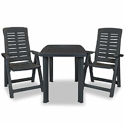 Maison Chic Mobilier de bistro et chaises de jardin 3 pcs Plastique Anthracite -GKD958584