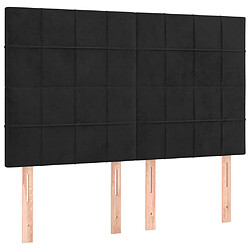 vidaXL Têtes de lit 4 pcs Noir 72x5x78/88 cm Velours