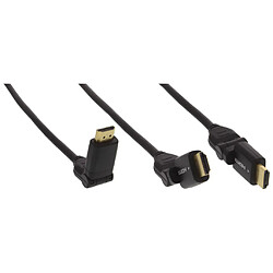 InLine® HDMI Angle Plug 180 ° haute vitesse avec Ethernet A à A plaqué or 3 m