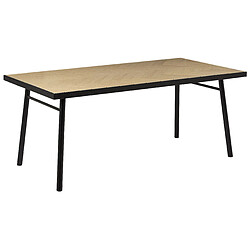 Beliani Table de salle à manger bois clair et noir 180 x 90 cm IVORIE