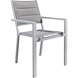 JardiLINE Fauteuil empilable en aluminium Ibiza gris perle.