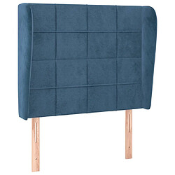 Maison Chic Tête de lit moderne avec oreilles pour chambre - Décoration de lit Bleu foncé 83x23x118/128 cm Velours -MN94659