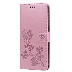 Wewoo Housse Coque Étui en cuir avec rabat horizontal relief Rose pour Samsung Galaxy J6 Plus, support et logements pour cartes porte-monnaie (or rose)