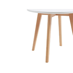 Vente-Unique Table enfant en MDF et hêtre - Blanc et naturel - LOULOUNE pas cher