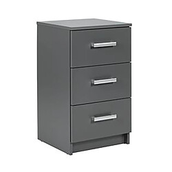 Pegane Commode 3 tiroirs coloris gris graphite - Longueur 41,2 x Hauteur 71 x Profondeur 40 cm