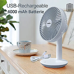 Acheter Petit Ventilateur de Bureau Rechargeable de 6 Pouces, ventilateur électrique de Table USB Portable à Piles avec 4 Niveaux de Vitesse, Mini Ventilateur Personnel pour Salle d'Étude de Lit à Domicile