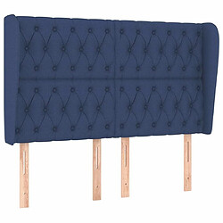 Maison Chic Tête de lit scandinave avec oreilles,meuble de chambre Bleu 163x23x118/128 cm Tissu -MN31655