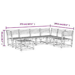 vidaXL Salon de jardin 7 pcs bois de pin imprégné pas cher