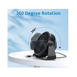 Acheter Ventilateur de Bureau USB, mini Ventilateur Personnel à Rotation 360, ventilateur de Refroidissement Portable de 5,5 Pouces (Noir)