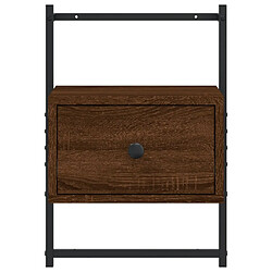 Maison Chic Table de chevet murale,Table de nuit chêne brun 35x30x51 cm bois d'ingénierie -MN70971 pas cher