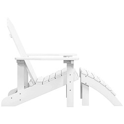 Acheter Maison Chic Chaise de jardin avec repose-pied - Fauteuil d'extérieur Adirondack PEHD Blanc -MN87711