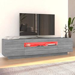 Acheter Maison Chic Meubles TV avec lumières LED - Banc TV pour salon Sonoma gris 160x35x40 cm -MN40375