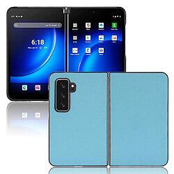 Coque en TPU + PU anti-scratch, texture litchi, bleu clair pour votre Microsoft Surface Duo 2