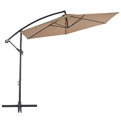 vidaXL Parasol de jardin en porte-à-faux et poteau en aluminium taupe