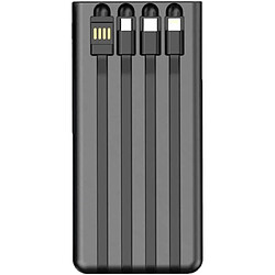 SANAG Batterie Externe Solaire, 10000Mah Power Bank, Batterie Portable Avec Câbles Intégrés, Usb C, Lightning, Micro, Charge Rapide Compatible Avec Iphone 16 15 14 13 12 Pro Samsung Ipad Etc, 572004