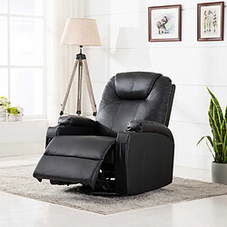 vidaXL Fauteuil à bascule de massage Noir Similicuir