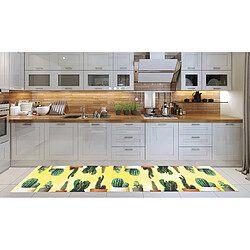 Alter Chemin de cuisine, 100% Made in Italy, Tapis résistant aux taches avec impression numérique, Tapis antidérapant et lavable, Modèle Cactus - Briggs, cm 280x52