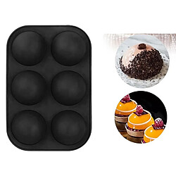 Silicone Rond 6 Trous Semi-sphère Moule Antiadhésif Moule à Gâteau Noir