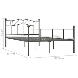 vidaXL Cadre de lit sans matelas gris métal 120x200 cm pas cher