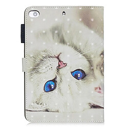 Etui en PU modèle chat blanc pour votre Apple iPad Mini/Mini 2/mini 3/mini 4/mini (2019) 7.9 pouces