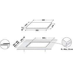 Avis Table de cuisson à induction 65cm 4 feux 7200w noir - wlb4265bfixl - WHIRLPOOL