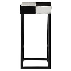 Acheter WOMO-DESIGN Tabouret de bar Ø 35x75 cm métal blanc/noir et fourrure de buffle WOMO design