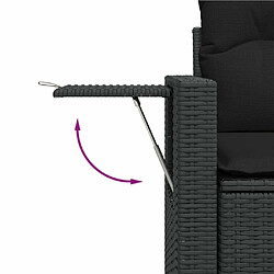 Maison Chic Salon de jardin 10 pcs avec coussins | Ensemble de Table et chaises | Mobilier d'Extérieur noir résine tressée -GKD68087 pas cher