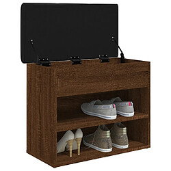 Acheter Maison Chic Banc à chaussures | Meuble de rangement à chaussures Meuble d'Entrée chêne marron 62x32x50 cm bois d'ingénierie -MN92904