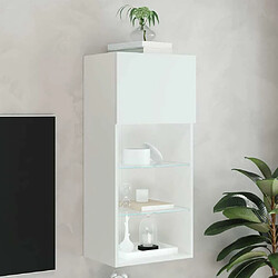 Maison Chic Meuble TV avec lumières LED, Banc TV pour salon, Meuble de rangement blanc 40,5x30x90 cm -GKD37097