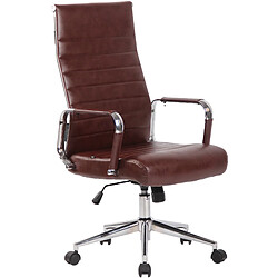 Decoshop26 Fauteuil de bureau en synthétique bordeaux avec assise rembourrée pivotant 10_0000887