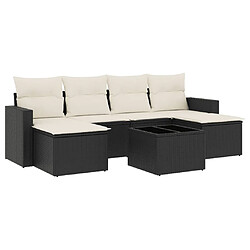 Maison Chic Ensemble Tables et chaises d'extérieur 7pcs avec coussins,Salon de jardin noir résine tressée -GKD410803