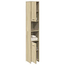 vidaXL Armoire de salle de bain Chêne sonoma 30x30x183,5 cm Aggloméré