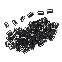 Acheter 50x boucles de réglage de soutien-gorge en plastique crochet et fermoir coudre sur les attaches noir 12mm