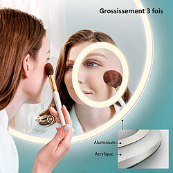 Avis EMKE Miroir lumineux salle de bain rond diamètre 80cm Cadre Acrylique, Miroir LED avec Interrupteur Tactile, Anti-buée, Miroir avec éclairage Lumière Neutre