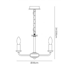 Avis Luminaire Center Suspension Banyan Nickel satiné 3 ampoules 34cm