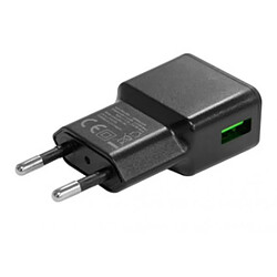 Partel Chargeur Secteur Double USB-A 12W 2.4A Grab'N Go Compact et Léger Noir