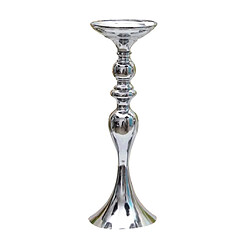 long support bougie en métal support de lumière thé bougeoir fleur vase argent-m