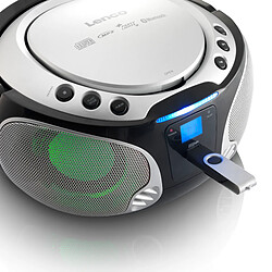 Avis Lenco Radio portable FM et lecteur CD/MP3/USB/Bluetooth® avec éclairage LED SCD-550SI Noir-Argent