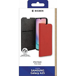 BigBen Connected Étui pour Samsung Galaxy A25 Folio Wallet avec Porte-cartes et Support vidéo Rouge