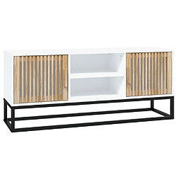 Maison Chic Meuble TV scandinave - Banc TV pour salon blanc 105x30x45 cm bois d'ingénierie et fer -MN55193