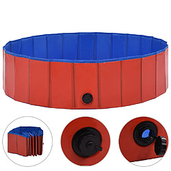 vidaXL Piscine pliable pour chiens Rouge 120x30 cm PVC