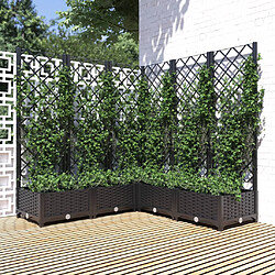 vidaXL Jardinière avec treillis noir 120x120x121,5 cm PP